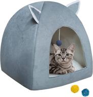 🐱 indoor cat beds: kidpet cat cave dog tent kitten bed – cozy cave bed for small dogs with cover – 2-in-1 foldable pet tent cat hideout with removable mat – all season comfort logo