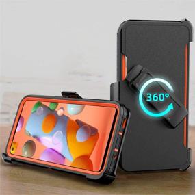 img 3 attached to 📱 Samsung Galaxy A11 Case - Durable Heavy Duty Shockproof Protective Cover with Belt Clip Holster for Samsung Galaxy A11 Phone (Black+Orange)