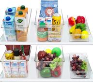 🧊 rmai fridge organizer 6-pack - clear stackable plastic can storage containers for kitchen, pantry, and freezers - optimal food organization in cabinets, countertops, cupboards, and refrigerators логотип