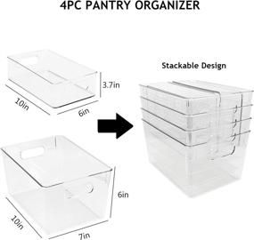 img 3 attached to 🧊 RMAI Fridge Organizer 6-Pack - Clear Stackable Plastic Can Storage Containers for Kitchen, Pantry, and Freezers - Optimal Food Organization in Cabinets, Countertops, Cupboards, and Refrigerators