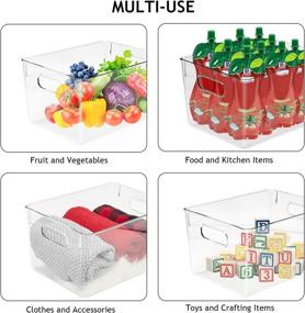 img 2 attached to 🧊 RMAI Fridge Organizer 6-Pack - Clear Stackable Plastic Can Storage Containers for Kitchen, Pantry, and Freezers - Optimal Food Organization in Cabinets, Countertops, Cupboards, and Refrigerators