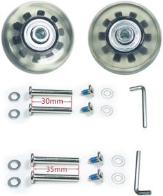 img 3 attached to 🧳 F-ber 50mm x 18mm/1.97-inch x 0.7-inch Multi-Colored Suitcase Wheels with 6mm ABEC 608zz Bearings - Inline Skate Replacement Wheels Set of 2 with Axles (30mm & 35mm)