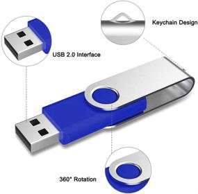 img 3 attached to 💙 Aiibe 4GB Flash Drive Bulk USB 2.0 Thumb Drives 50 Pack Memory Stick USB Drive 4GB - Blue