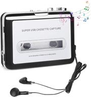 🎧 cassette to mp3 converter: portable walkman tape player with headphone logo