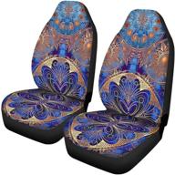 🚗 instantarts 2 piece boho mandala car front seat covers: universal fit high back comfort cushions for auto seats logo