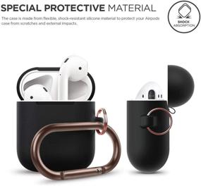 img 2 attached to elago Силиконовый чехол для AirPods с брелоком - совместим с Apple AirPods 🎧 Case 1 & 2, видимый передний светодиод, поддержка беспроводной зарядки, защитный силикон, черный.