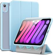 esr hybrid case for ipad mini 6 (8.3 inch, 2021) - detachable magnetic cover, hybrid back shell, pencil 2 compatible, rebound series - frosted blue logo