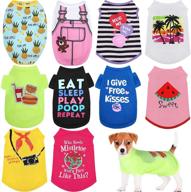 🐶 weewooday 10-piece striped dog shirts set - soft and breathable pet t-shirts, colorful summer sweatshirt print clothes for small to medium dogs, puppies, and kittens логотип