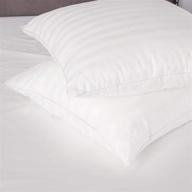 🛏️ sensorpedic luxury cotton decorator sateen stripe euro square pillows - set of 2, white (28 x 28 inches) logo