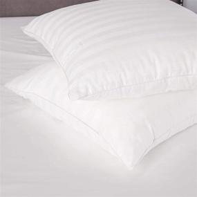 img 4 attached to 🛏️ SensorPEDIC Luxury Cotton Decorator Sateen Stripe Euro Square Pillows - Set of 2, White (28 x 28 inches)