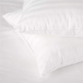 img 2 attached to 🛏️ SensorPEDIC Luxury Cotton Decorator Sateen Stripe Euro Square Pillows - Set of 2, White (28 x 28 inches)