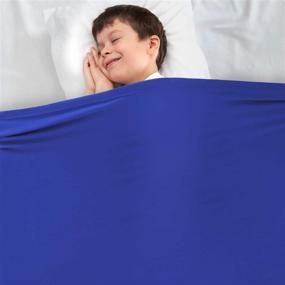 img 4 attached to 🛌 Huloo Sleep Sensory Compression Blanket: Cooling & Deep Relaxing Bed Sheet for Kids and Adults, Twin Size – Super Stretch Spandex, Breathable & Sensory Sheet (39"x59", Blue)