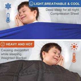 img 1 attached to 🛌 Huloo Sleep Sensory Compression Blanket: Cooling & Deep Relaxing Bed Sheet for Kids and Adults, Twin Size – Super Stretch Spandex, Breathable & Sensory Sheet (39"x59", Blue)