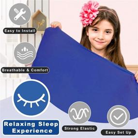 img 3 attached to 🛌 Huloo Sleep Sensory Compression Blanket: Cooling & Deep Relaxing Bed Sheet for Kids and Adults, Twin Size – Super Stretch Spandex, Breathable & Sensory Sheet (39"x59", Blue)