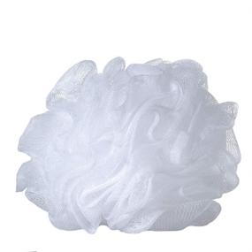 img 2 attached to 🚿 Bulk Pack of 6 Bath Shower Loofah Sponges (60g/pcs), Snow White Mesh Pouf Shower Ball - Big Luxury Body Buff Puff, White