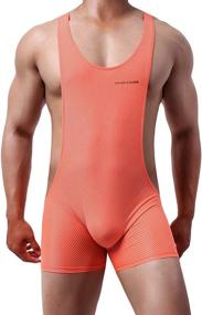 img 3 attached to 👕 YUFEIDA Men's Breathable Athletic Supporters: Mesh Bodysuit for Wrestling & Base layers