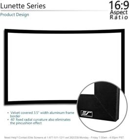 img 2 attached to 🎥 Экран для домашнего кинотеатра Elite Screens серии Lunette, диагональ 84 дюйма 16:9, звукопрозрачная перфорированная ткань для изгибной рамы экрана - CURVE84H-A1080P3