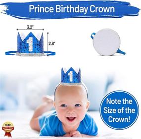 img 3 attached to 🎉 Sea Green and Blue 1st Birthday Decorations for Baby Boys: Star-Themed High Chair ONE Banner, Crown, and Balloons