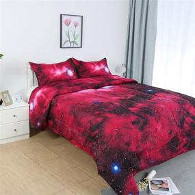 img 2 attached to Uxcell Queen 3 Piece Galaxies Comforter Bedding