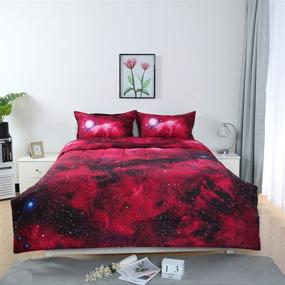 img 3 attached to Uxcell Queen 3 Piece Galaxies Comforter Bedding