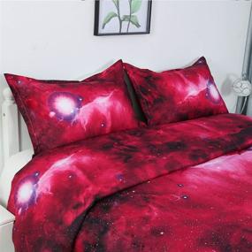 img 1 attached to Uxcell Queen 3 Piece Galaxies Comforter Bedding