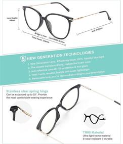 img 3 attached to 👓 GY1696 Gaoye Blue Light Blocking Glasses - Fashion Round Cateye Frame UV Ray Filter Computer Gaming Glasses for Women/Men