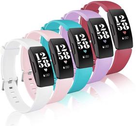 img 4 attached to Усилите свой опыт использования Fitbit с 5-пакетными браслетами Vanet: совместимы с Fitbit Inspire/Inspire 2/Inspire HR/Ace 2, мягкие силиконовые браслеты для женщин и мужчин (маленькие/большие)