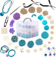 📿 firstmeet jewelry making kit: beads, charms, pliers, and wire for diy necklace, bracelet, earring making and repair - ideal jewelry making kits for girls and adults (diy1002blue) logo