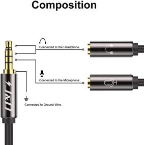 img 3 attached to 🎧 J&D Кабель-адаптер разветвителя стерео с разъемом 3,5 мм для мужчин и 2X разъемами 3,5 мм для женщин с позолоченной медной оболочкой - 0,65 фута