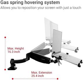 img 3 attached to 💻 FLEXIMOUNTS 2-в-1 Крепление для монитора и ноутбука: поворот, газовая пружина, регулировка высоты для монитора 10''-24'' / ноутбука 11-17.3''