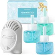 strn air freshener plug-in, scented oil refills, pluggable air freshener, scented oil for home and bathroom, christmas gifts, 1.2 fl oz, 1 warmer + 3 refills (white jasmine, mint sea salt, sage ocean breeze) logo