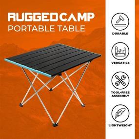 img 3 attached to 🏕️ Medium Rugged Camp Folding Camping Table - Portable, Strong, Ultralight Coffee or Side Table for Outdoors, Camping, Backpacking, Beach, Picnics - Easy to Clean Aluminum Top