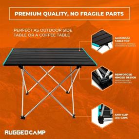 img 1 attached to 🏕️ Medium Rugged Camp Folding Camping Table - Portable, Strong, Ultralight Coffee or Side Table for Outdoors, Camping, Backpacking, Beach, Picnics - Easy to Clean Aluminum Top