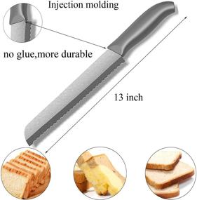 img 3 attached to 🍞 Керамический нож Ultimate 8 дюймов: Продвинутый зубчатый нож для легкой нарезки хлеба, идеально подходит для домашнего хлеба и тортов - в комплекте эргономичная рукоятка.