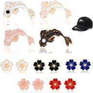 🐠 kukiwhy enamel lapel brooches pins set of 14 - fish and flower shaped cute cartoon badge pins for diy backpacks, clothes, bags, jackets, hats - decorations and accessories for jewelry logo