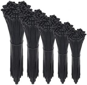 img 4 attached to 🔗 500 Pack Self-Locking Cable Zip Ties - Versatile 4+6+8+10+12-Inch Sizes - 0.16inch Width Nylon - Ideal for Home, Office, Garage & Workshop [Black]