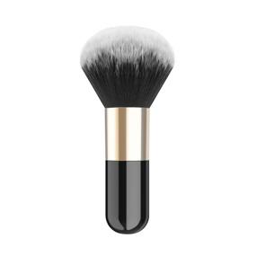 img 4 attached to 💄 Luxspire Flat Kabuki Brush, Large Mineral Powder Makeup Brush, Soft Face Foundation Brush for Blending Makeup - Black & Gold