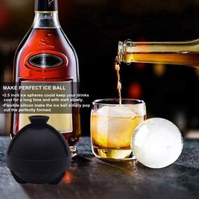 img 1 attached to 🍸 Helpcook Ice Ball Molds: 2-Pack Silicone Ice Sphere Molds for Whiskey, Cocktails & Bourbon - Easy-Release, 2.5 Inch Round Ice Cubes with Built-in Funnel!