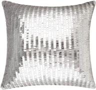 🧜 merrycolor sequin throw pillow cover: sparkling mermaid decor for couch sofa - silver glitter accent, 16x16 inches - home decorative cushion in silver логотип