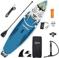 🐯 fayean inflatable stand up paddle board 10.5' x 33"x 6" thick round sup isup board with pump, paddle, backpack, coil leash, and waterproof case - tiger design logo
