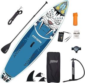 img 4 attached to 🐯 FAYEAN Inflatable Stand Up Paddle Board 10.5' x 33"x 6" Thick Round SUP ISUP Board with Pump, Paddle, Backpack, Coil Leash, and Waterproof Case - Tiger Design