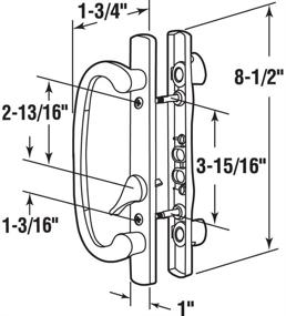 img 3 attached to 🚪 Prime-Line C 1280 Mortise-Style Sliding Door Handle Set - Easy Replacement for Old, Damaged Handles - Right- or Left-Handed Doors - White Diecast, 3-15/16” Mounting Holes