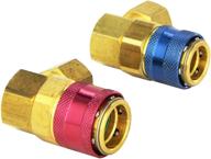 enhanced r-134a a/c automotive coupler set by robinair with high/low side automatic functionality logo