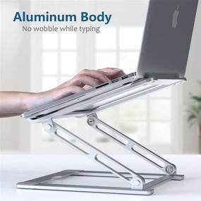 img 2 attached to 🖥️ Adjustable Laptop Stand Holder for Desk - Portable Laptop Riser with Multi-Angle Height Adjustment - Suitable for MacBook Air/Pro and Various Notebooks 10-17.3" - Silver