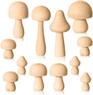 wooden mushroom set - natural unfinished mushrooms for children's arts and crafts (12 various sizes) logo