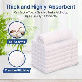 img 3 attached to 🧽 JMR Kitchen Bar Mop Towels - Highly Absorbent Terry Cloth - Versatile Cleaning Cloth for Home, Kitchen, Gym, Automotive - Multi-Purpose White Kitchen Towels - 16x19 (Pack of 24)