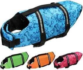 img 4 attached to Cielo Meraviglioso Dog Life Jacket, Dog Swimsuit Safety Flotation Vests Pet Life Preserver with Lift Handle, Reflective Stripes, for Small Medium Large Dogs Swimming Boating - Blue, Small