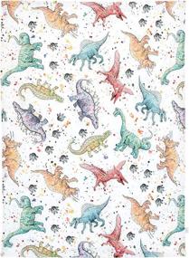 img 3 attached to 🦖 Jaxson's World Watercolor Dinosaur Theme Minky Blanket: A Unique and Special Baby Gift