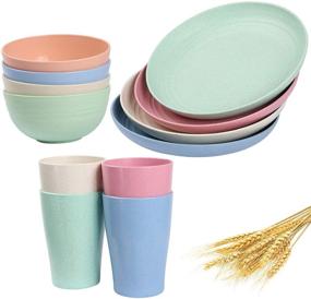 img 4 attached to 🍽️ Unbreakable, Lightweight & Safe Dinnerware Set: Ideal for Food Service, Dishwasher Safe & Reusable!