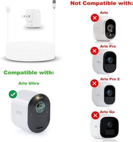 img 3 attached to 🔌 Премиум кабель Arlo Ultra длиной 10 футов/3 метра: погодостойкое наружное/внутреннее магнитное решение для зарядки и адаптер питания для камеры безопасности Arlo Ultra 4K (белый)